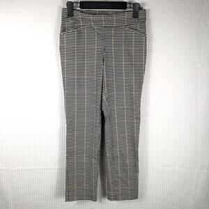 Talbots Petite 4P Pants Womens Black White Plaid Stretch Dress Trousers Rayon